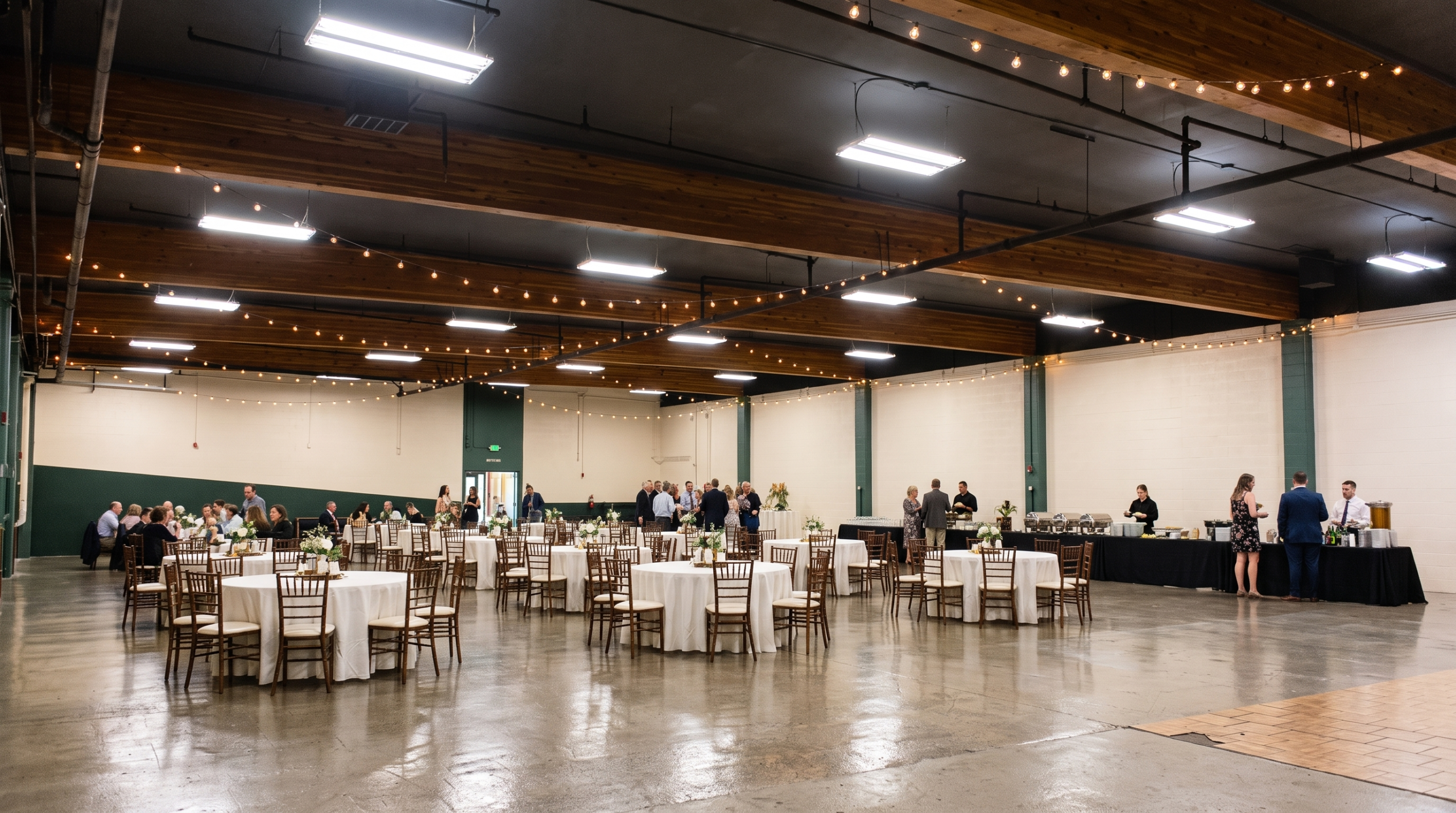 Wedding reception setup at The Avenue Event Center